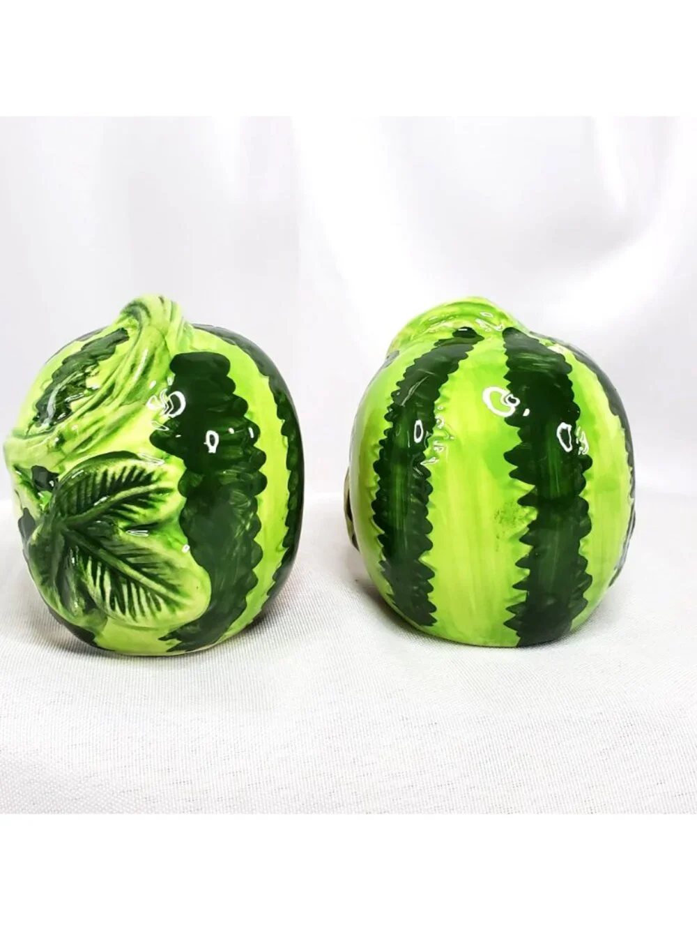 VTG Watermelon Ceramic Salt & Pepper Shakers Hand-Painted 2.75" Tall - Picture 10 of 10